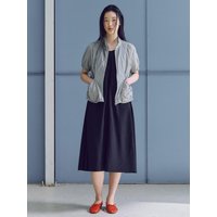 Half Sleeve Shirring Jumper Casual Jacket [Khaki] KEMH