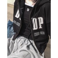 DGDP Appliqu Crop Hooded Zip-up Hoodie DGDP Appliqu Crop Hooded Zip-up Hoodie