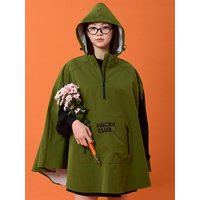 Fluffy Poncho Raincoat Golf [Khaki]