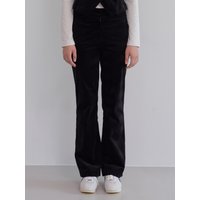 Corduroy Flared Trousers [Black]