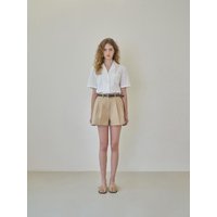 Fave Cotton Pintuck Shorts [Beige]