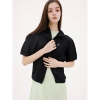 Diagonal Two-way Zip-up Jumper [Black]
