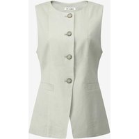 Linen Blend Round Neck Vest Blouse MT CMSB Linen Blend Round Neck Vest Blouse MT CMSB