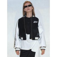 Faux Leather Bomber Jacket White Faux Leather Bomber Jacket White