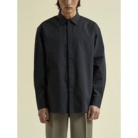 Hidden Big Collar Stripe Shirt Navy Hidden Big Collar Stripe Shirt Navy