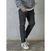 Tapered Stretch-Cotton Cargo Trousers Black Tapered Stretch-Cotton Cargo Trousers Black