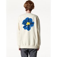 Blue Flower Fleece-Back Sweatshirt Cream Blue Flower Fleece-Back Sweatshirt Cream