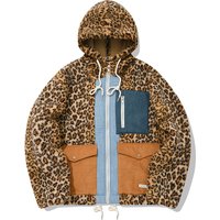 QTP Heavy Fleece Mixed Parka-Yellow Leopard Jumper QTP Heavy Fleece Mixed Parka-Yellow Leopard Jumper