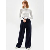 Belt Pointed Wide-leg Trousers Navy Belt Pointed Wide-leg Trousers Navy