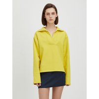 Cozy Open Collar Sweatshirt Limeade