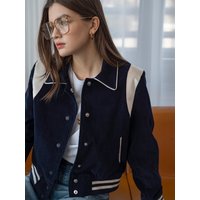 O Corduroy Varsity Jacket Deep Navy O Corduroy Varsity Jacket Deep Navy