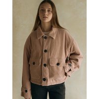 Vethany Multi Corduroy Crop Padded Jumper Vethany Multi Corduroy Crop Padded Jumper