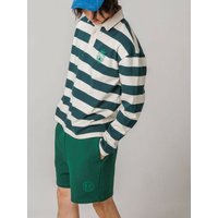 Royal Emblem Striped Polo Shirt _ Green Royal Emblem Striped Polo Shirt _ Green