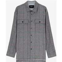 Herringbone Padded Shirt Jacket _ Grey Herringbone Padded Shirt Jacket _ Grey