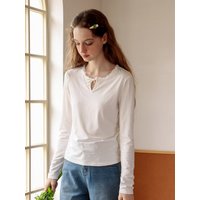 Cest Round Neck Long Sleeve Top White Cest Round Neck Long Sleeve Top White