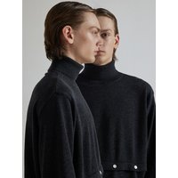 Merino Wool Slit Button Turtleneck Sweater _C.Gray Merino Wool Slit Button Turtleneck Sweater _C.Gray