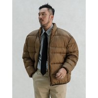 Semi-Oversized Fit Minimal Puffer Jacket _ Brown Semi-Oversized Fit Minimal Puffer Jacket _ Brown
