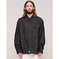 Washing Denim Shirt Jacket _ Black Washing Denim Shirt Jacket _ Black
