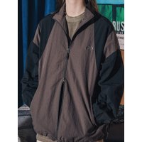 Oversized Track Jacket _ Dark Black Oversized Track Jacket _ Dark Black