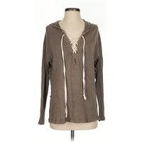 Project Social T Long Sleeve Henley Shirt: Brown Tops – Size X Project Social T Long Sleeve Henley Shirt: Brown Tops – Size X