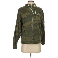 Ivory Ella Zip Up Hoodie: Green Tops Ivory Ella Zip Up Hoodie: Green Tops