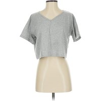 Romwe Short Sleeve Shirt: Gray Tops – Size Romwe Short Sleeve Shirt: Gray Tops – Size