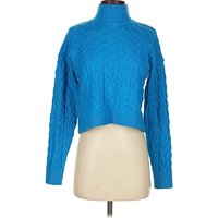 Pink Rose Turtleneck Sweater: Blue Tops – Size X Pink Rose Turtleneck Sweater: Blue Tops – Size X
