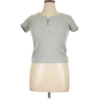 Limited Too Short Sleeve Henley Shirt: Gray Tops – Size X Limited Too Short Sleeve Henley Shirt: Gray Tops – Size X