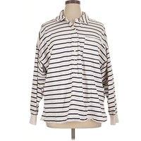 Aerie Long Sleeve Polo Shirt: Ivory Tops – Size X Aerie Long Sleeve Polo Shirt: Ivory Tops – Size X