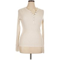 Aerie Long Sleeve Henley Shirt: Ivory Tops – Size X Aerie Long Sleeve Henley Shirt: Ivory Tops – Size X