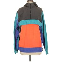 rue Windbreaker Jacket: Blue Color Block Pattern Jackets & Outerwear rue Windbreaker Jacket: Blue Color Block Pattern Jackets & Outerwear