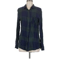 Thread & Supply Long Sleeve Button Down Shirt: Green Plaid Pattern Tops Thread & Supply Long Sleeve Button Down Shirt: Green Plaid Pattern Tops