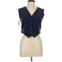 Sleeveless Button Down Shirt: Blue Tops – Size Sleeveless Button Down Shirt: Blue Tops – Size