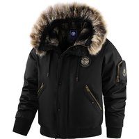 ​​Men’s Winter Hooded Puffer Jacket Detachable Faux Fur Collar, Slim-Fit Polyester Coat -, BlackBrick RedDark Green​​ ​​Men’s Winter Hooded Puffer Jacket Detachable Faux Fur Collar, Slim-Fit Polyester Coat -, BlackBrick RedDark Green​​