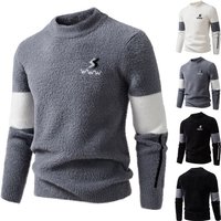 ​​Men’s Fashion Knit Sweater, Oversized Crewneck Long Sleeve Pullover, Modal-Spandex Blend, Thickened Casual Thermal Top WhiteGrayBlack ​​Men’s Fashion Knit Sweater, Oversized Crewneck Long Sleeve Pullover, Modal-Spandex Blend, Thickened Casual Thermal Top WhiteGrayBlack