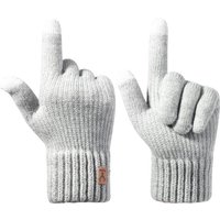 Sports Gloves Skiing Cycling Motorcycle Hiking Touch Screen Gloves Men’s Fleece Thick Gloves Wool Knit Warm Touch Screen