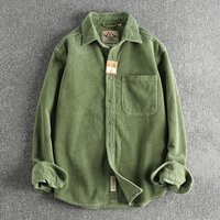 ​​Men’s Washed Corduroy Shirt Jacket – Vintage Workwear Style Overshirt With Single Chest Pocket, % Cotton Loose Fit Long Sleeve Shirt In Colors ​​Men’s Washed Corduroy Shirt Jacket – Vintage Workwear Style Overshirt With Single Chest Pocket, % Cotton Loose Fit Long Sleeve Shirt In Colors