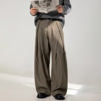 Men’s Clothing Pleated Design Textured Casual Pants Men’s Autumn Style Drape Loose Straight Trousers Trendy Brand Retro Silhouette Long Pants Men’s Clothing Pleated Design Textured Casual Pants Men’s Autumn Style Drape Loose Straight Trousers Trendy Brand Retro Silhouette Long Pants