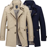 Spring and Autumn Wash Casual Coat Mid length Windbreaker Jacket Men’s Spring and Autumn Wash Casual Coat Mid length Windbreaker Jacket Men’s