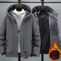 ​Men’s Winter Fleece-Lined Hooded Jacket – Plus Size Warm Coat With Zip Pockets, Polyester Puffer Jacket For Casual & Outdoor​ ​Men’s Winter Fleece-Lined Hooded Jacket – Plus Size Warm Coat With Zip Pockets, Polyester Puffer Jacket For Casual & Outdoor​