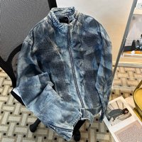​​Distressed Denim Jacket Men’s Vintage Washed Coat – Oversized Streetwear With Shoulder Pads & Belt – Grunge Aesthetic For Casual Outfits Blue​​ ​​Distressed Denim Jacket Men’s Vintage Washed Coat – Oversized Streetwear With Shoulder Pads & Belt – Grunge Aesthetic For Casual Outfits Blue​​