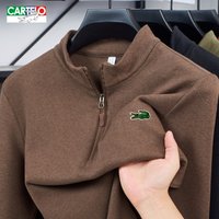 Crocodile Men’s Half-Zip Stand Collar Long Sleeve Top, Winter Warm Base Layer, Casual Pullover For Layering Or Solo Wear Crocodile Men’s Half-Zip Stand Collar Long Sleeve Top, Winter Warm Base Layer, Casual Pullover For Layering Or Solo Wear