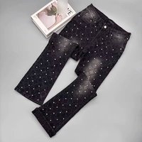 ​​Men’s Rhinestone-Embellished Black Flared Jeans Slim Fit With Luxe Detailing & Trendy Wide-Leg Silhouette Sizes -​​ ​​Men’s Rhinestone-Embellished Black Flared Jeans Slim Fit With Luxe Detailing & Trendy Wide-Leg Silhouette Sizes -​​