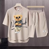 Men’s Clothing Waffle Casual Summer Suit Men’s Loose Teen Short sleeved T shirt Shorts Handsome Two piece Suit Men’s Clothing Waffle Casual Summer Suit Men’s Loose Teen Short sleeved T shirt Shorts Handsome Two piece Suit