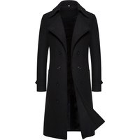 ​​Men’s Slim Fit Long Trench Coat – Double Breasted Wool Blend Overcoat For Autumn & Winter KhakiBlackDark GrayLight Gray​​ ​​Men’s Slim Fit Long Trench Coat – Double Breasted Wool Blend Overcoat For Autumn & Winter KhakiBlackDark GrayLight Gray​​