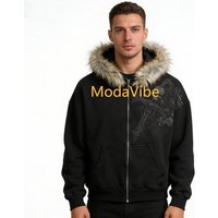Riviera Edge Men’s Faux Fur Hooded YK Hoodie, Retro Skull Print Streetwear Zip-Up Jacket, Fluffy Winter Warm Sweatshirt Riviera Edge Men’s Faux Fur Hooded YK Hoodie, Retro Skull Print Streetwear Zip-Up Jacket, Fluffy Winter Warm Sweatshirt