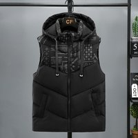 New color-blocked vest for men in autumn and winter trendy down cotton vest thickened thermal vest large size vest jacket New color-blocked vest for men in autumn and winter trendy down cotton vest thickened thermal vest large size vest jacket