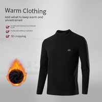 ​Men’s Thermal Fleece Long Sleeve Shirt, Semi-Turtle Neck Base Layer For Winter, Warm Black Undershirt For Cold Weather​ ​Men’s Thermal Fleece Long Sleeve Shirt, Semi-Turtle Neck Base Layer For Winter, Warm Black Undershirt For Cold Weather​