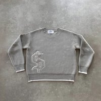 Men’s Oversized Retro Streetwear Sweater Casual Knit Pullover Round Neck Grey Autumn Winter Polyester Sweatshirt Sizes Men’s Oversized Retro Streetwear Sweater Casual Knit Pullover Round Neck Grey Autumn Winter Polyester Sweatshirt Sizes