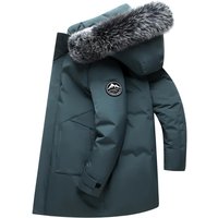 Down mid-length new hooded large fur collar fashionable winter thickened men’s jacket trendy men Down mid-length new hooded large fur collar fashionable winter thickened men’s jacket trendy men